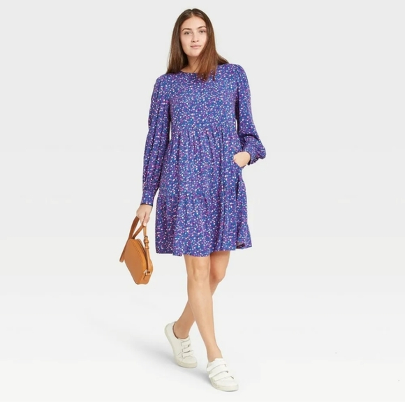 a new day Dresses & Skirts - A New Day Purple Long Sleeve Dress Mini Size Large